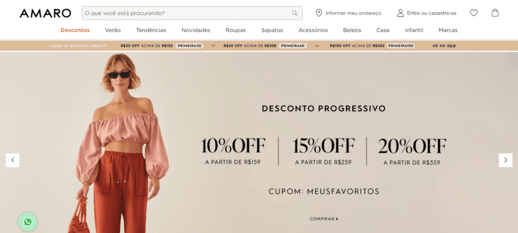 Ideias para atrair clientes - Desconto progressivo - Reprodução Amaro